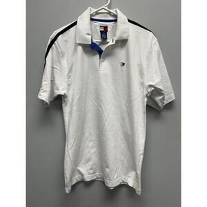 Tommy Hilfiger White Polo Shirt with Navy Stripe